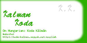 kalman koda business card