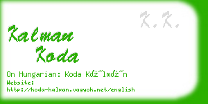 kalman koda business card